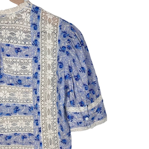 ♦️SOLD♦️Anthropologie Love Sam Antoinette Cropped Floral Lace Top - Picture 9 of 16
